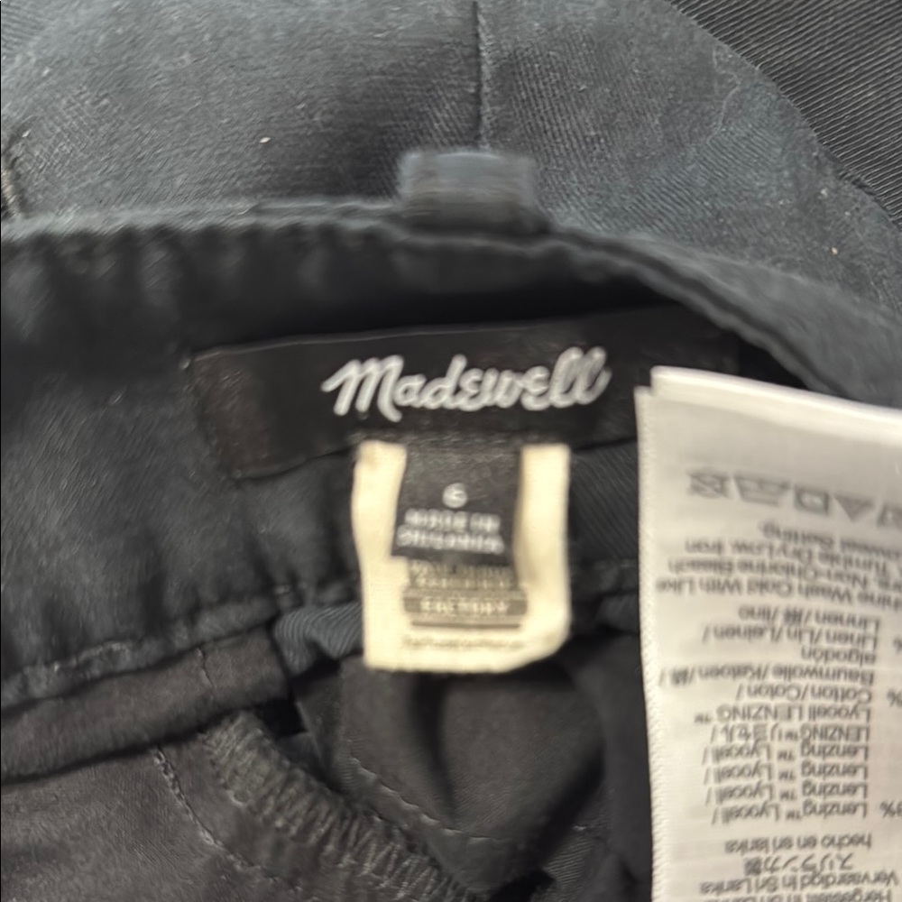 Madewell Classic Black wide-leg Linen blend pants